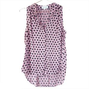 #63❤️ NWOT BELLA DAHL PINK POLKA DOT SLEEVELESS BLOUSE